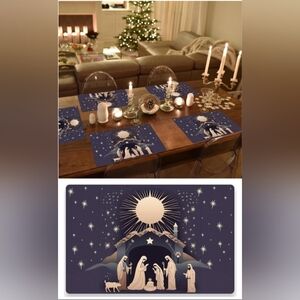 🍎 NIB 30 Pcs Disposable Nativity Print Paper Placemats Table Decor Wrapping